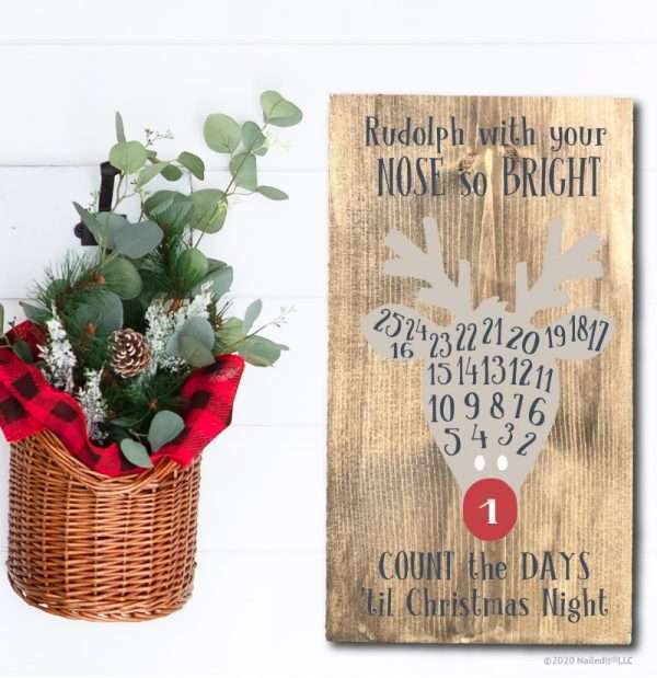 1015 Countdown to Christmas Rudolph Chalkboard