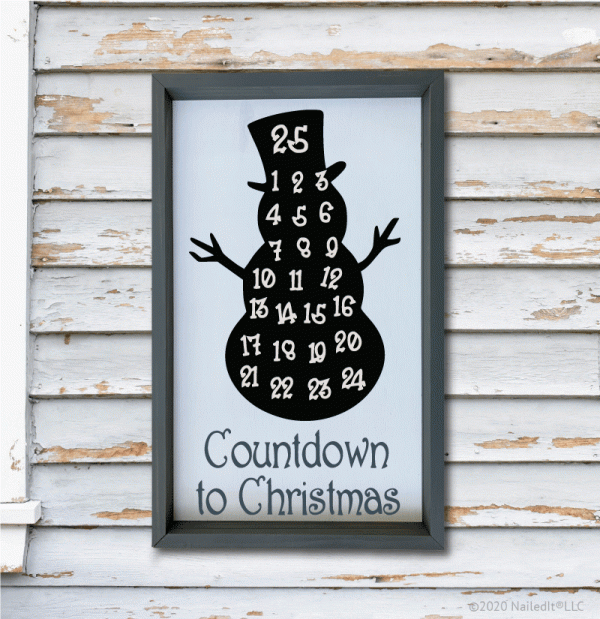 1017 Countdown to Christmas Snowman Chalkboard