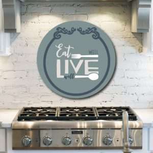 5022 Eat Well Live Well with Round Frame