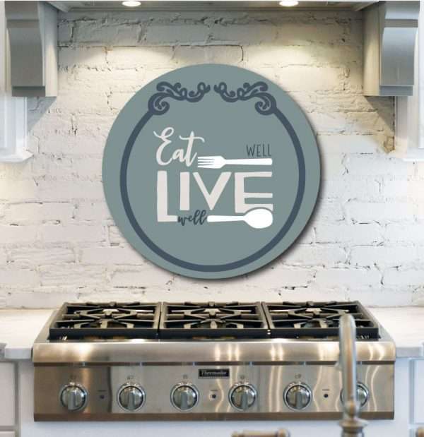 5022 Eat Well Live Well with Round Frame