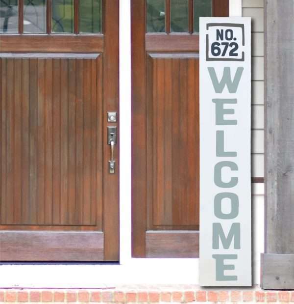 5107 Welcome Porch Vertical w/ House Number Porch Plank