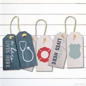 TM139 A Hero Lives Here First Responder Door Tags
