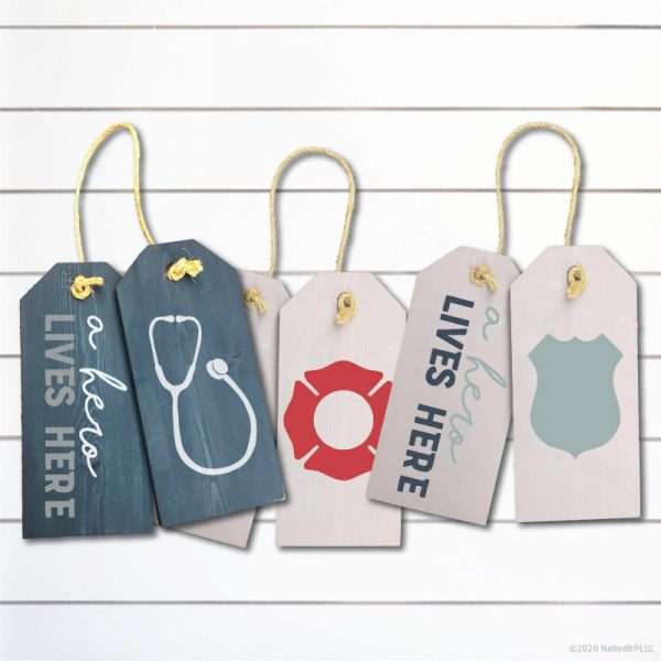 TM139 A Hero Lives Here First Responder Door Tags