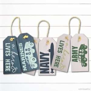 TM140 A Hero Lives Here Military Door Tags