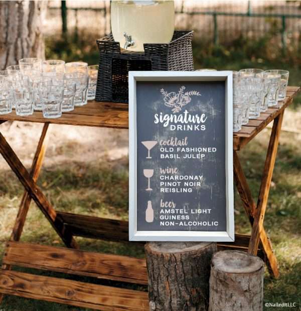 7030 Floral Wedding Bar Menu