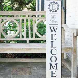 LD119 Personalized Welcome w/ Wreath Porch Plank