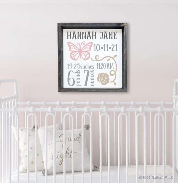 5490 Butterfly Floral Baby Stats